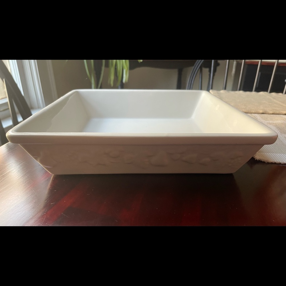 Vintage White Ceramic Square Bakeware